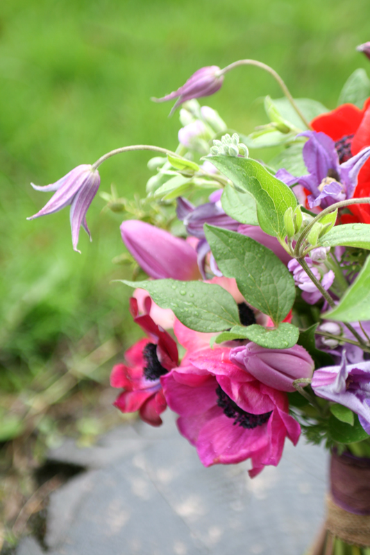 Wild and colourful wedding bouquet