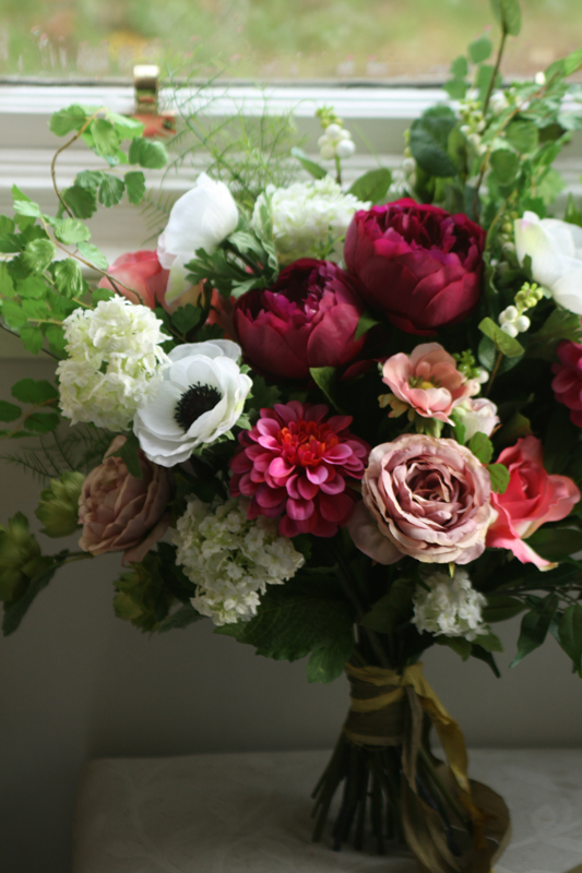 Silk wedding bouquet East lothian